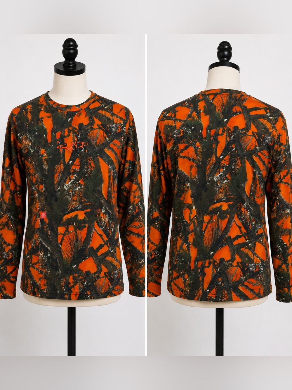 WKND Blaze Orange Camo Hunting Long Sleeve Shirt Men’s Medium